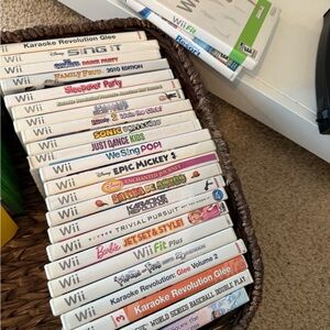 White Nintendo Wii Video Games Collection